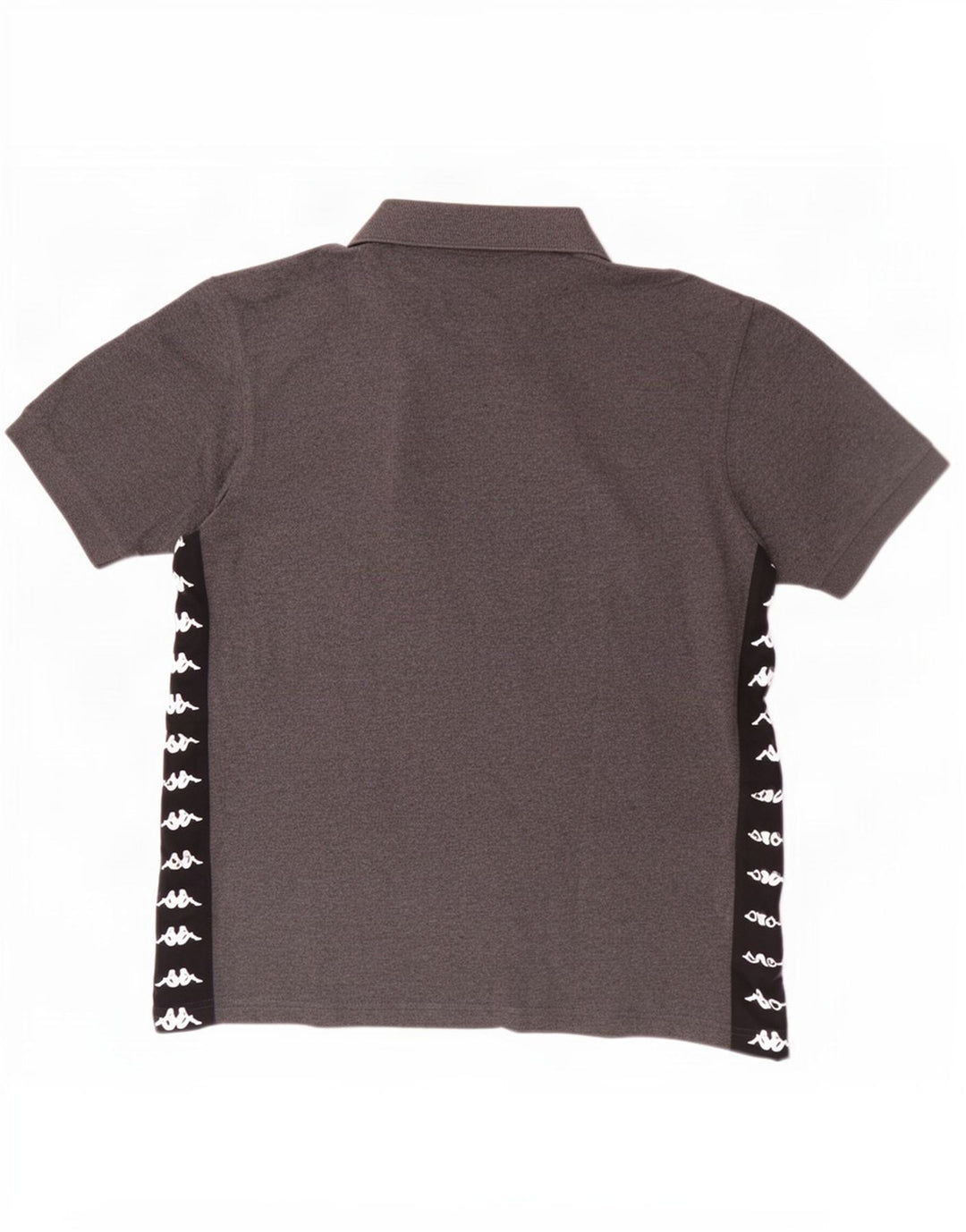 Polo grafica da uomo Kappa grande in cotone color block grigio