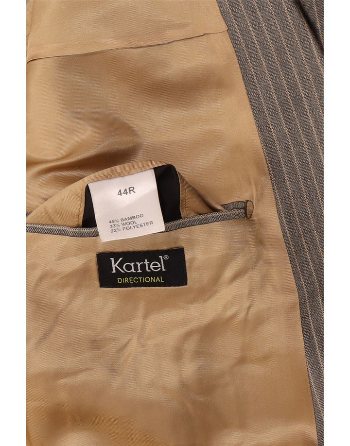 Giacca blazer da uomo a 2 bottoni Kartel UK 44 2XL Cotone gessato grigio
