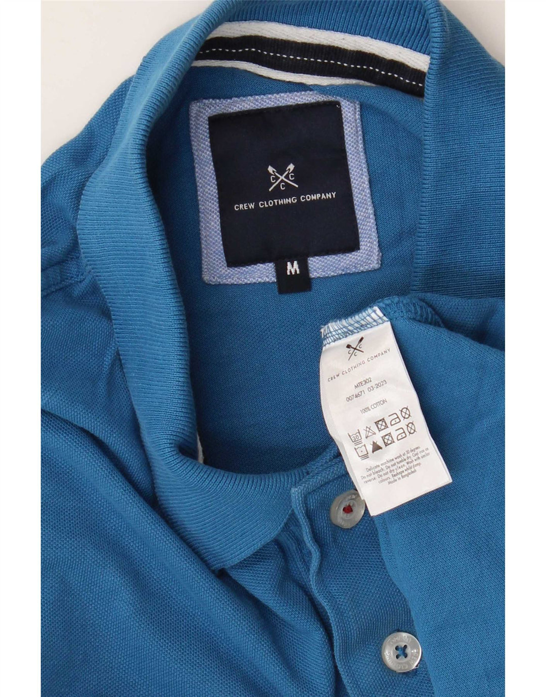 Crew Clothing Polo da uomo in cotone blu medio