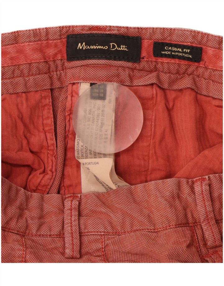 MASSIMO DUTTI Pantaloni chino vestibilità casual da uomo EU 42 Large W32 L32 Rosso