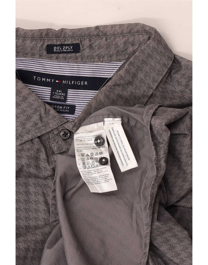 Camicia da uomo su misura Tommy Hilfiger 2XL cotone pied de poule grigio
