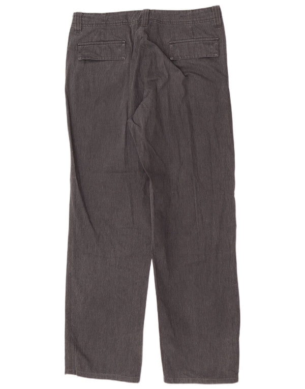 Zara Mens Straight Chino Trousers Large W34 L31 Grey Cotton