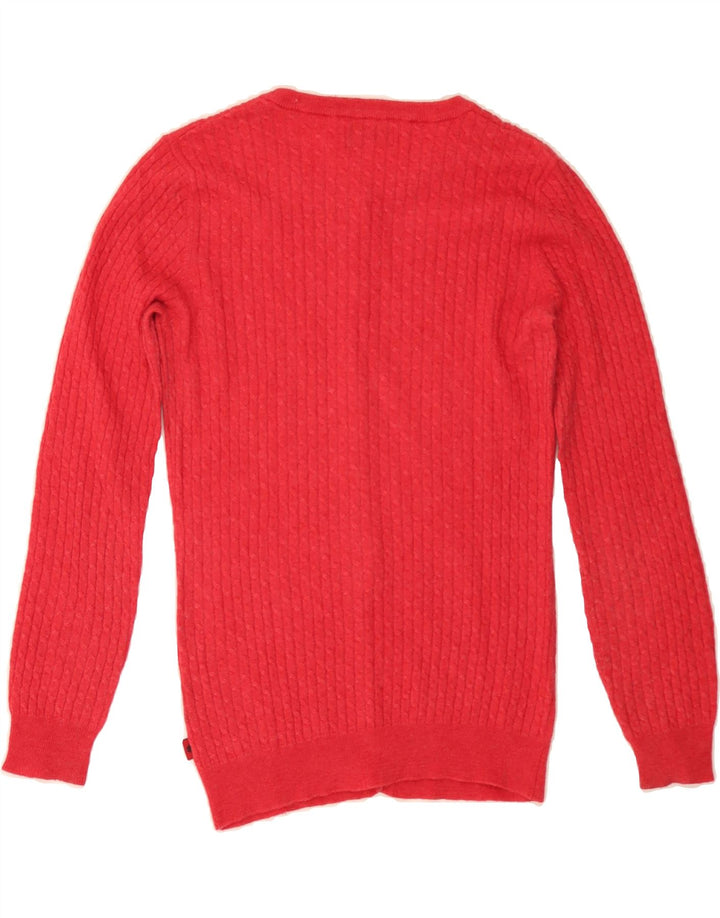 KAPPA Womens Cardigan Sweater UK 14 Medium Red Vintage Kappa and Second-Hand Kappa from Messina Hembry 