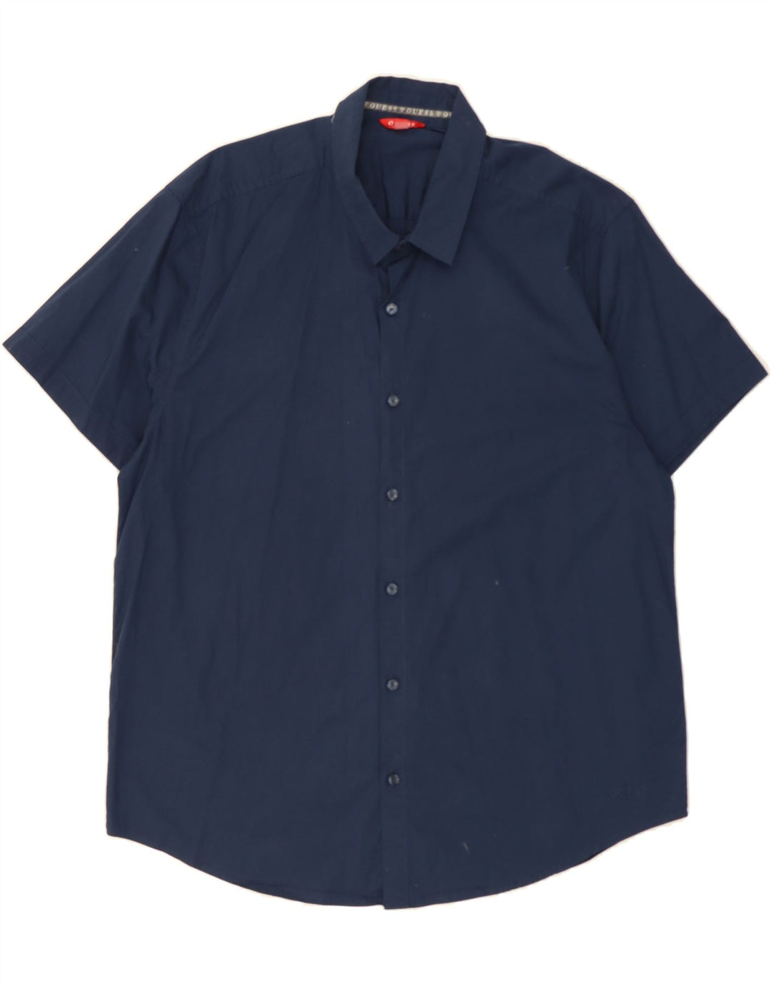 GUESS Mens Short Sleeve Shirt XL Navy Blue Cotton Vintage Guess and Second-Hand Guess from Messina Hembry 