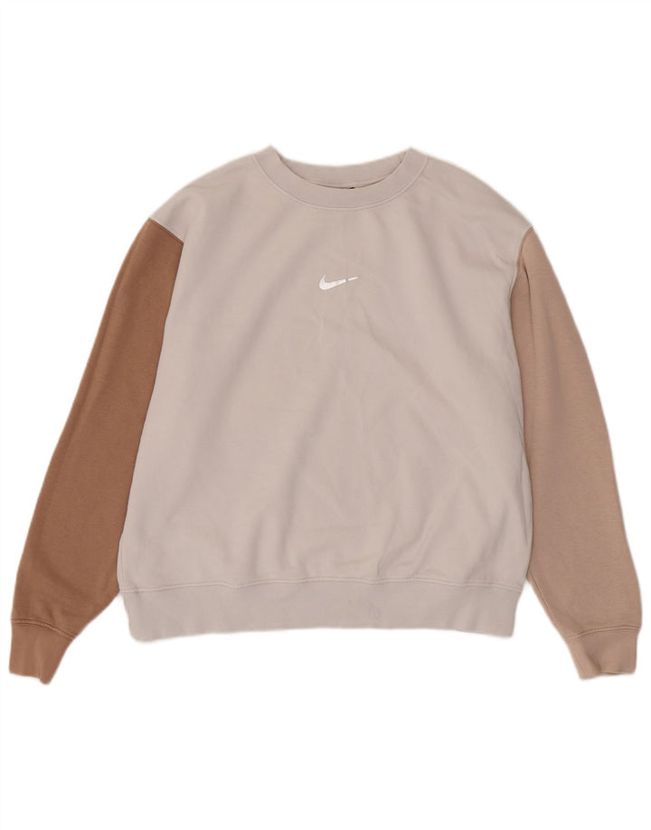 Felpa oversize da donna Nike Jumper UK 14 Medium White Colourblock