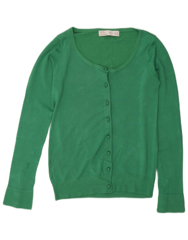 Maglione cardigan da donna Zara UK 12 Rayon verde medio