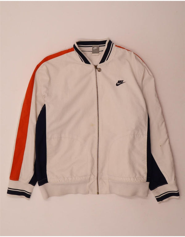 Giacca da tuta da uomo Nike UK 45/47 XL Poliestere color block bianco