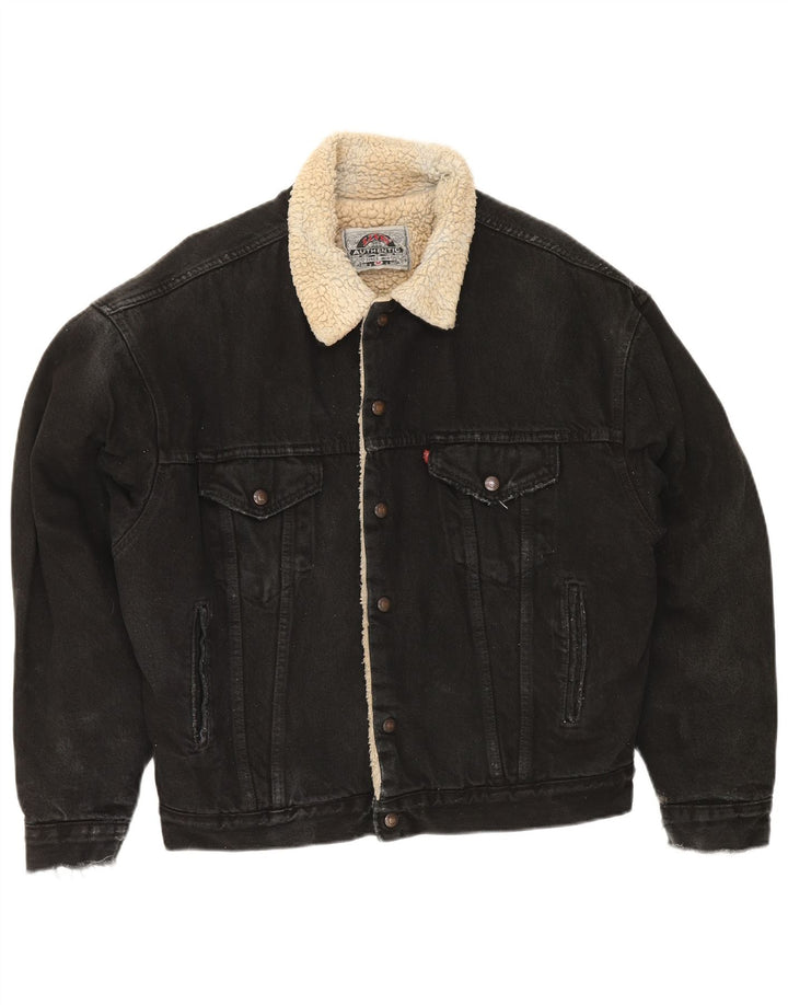 Giacca Levi's da uomo in denim sherpa UK 38 media nera