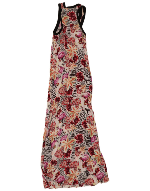 Guess Abito lungo senza maniche da donna UK 10 Piccolo floreale multicolore