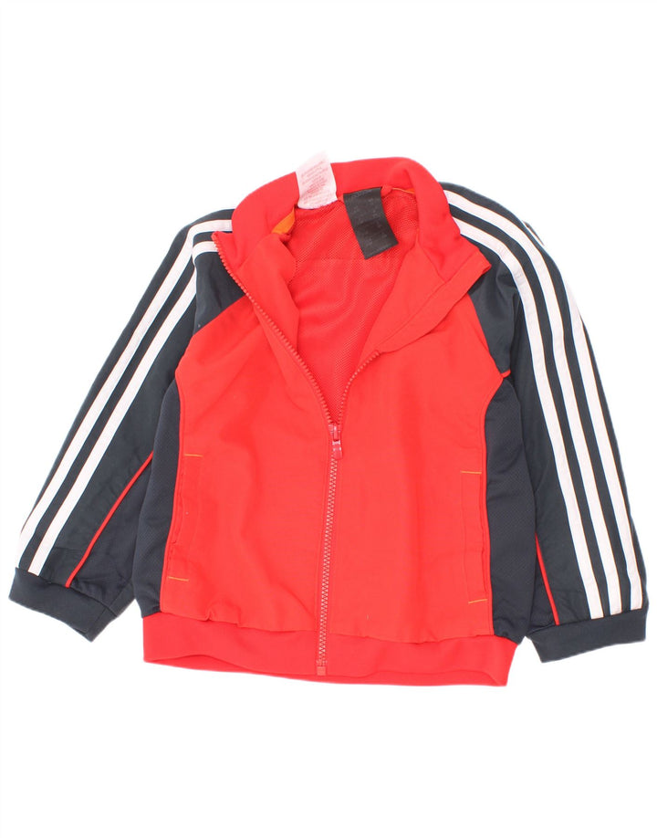 Giacca da tuta da ragazzo Adidas 3-4 anni in poliestere color block rosso