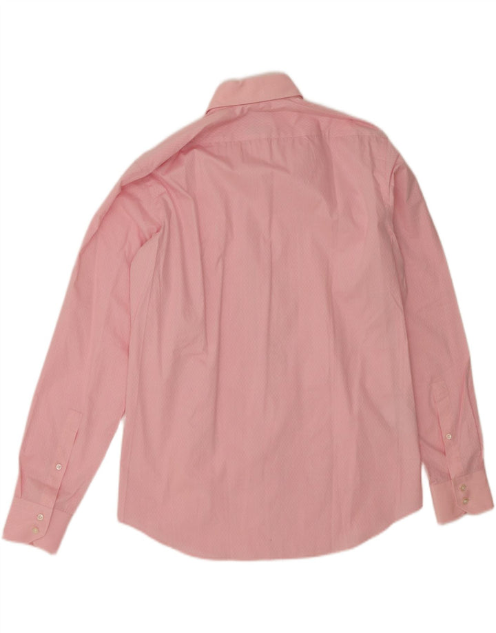 HUGO BOSS Mens Regular Fit Shirt Size 15 3/4 40 Medium Pink Argyle/Diamond Vintage Hugo Boss and Second-Hand Hugo Boss from Messina Hembry 
