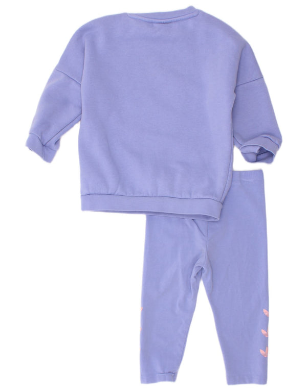 Tuta intera Adidas da bambina con grafica 9-12 mesi in cotone viola
