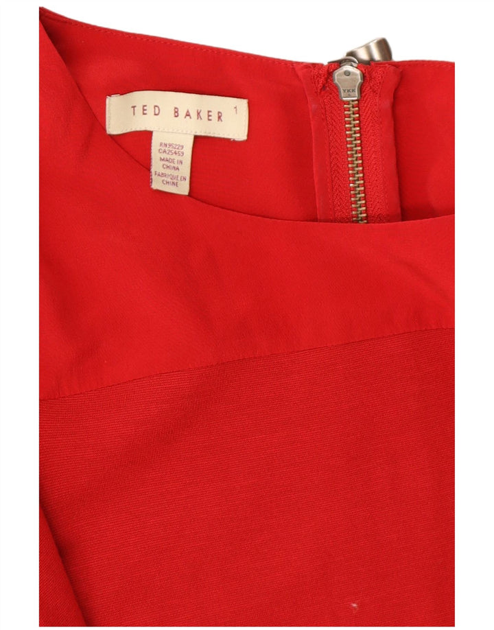 Abito basic da donna a maniche lunghe TED BAKER taglia 1 XS rosso