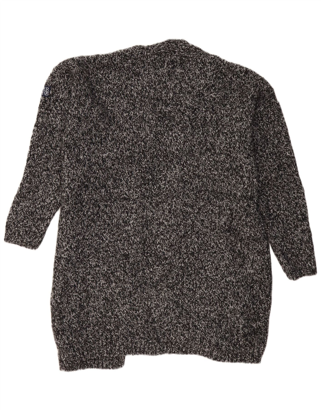 Maglione cardigan lungo oversize da donna SUPERDRY UK 18 XL grigio chiazzato