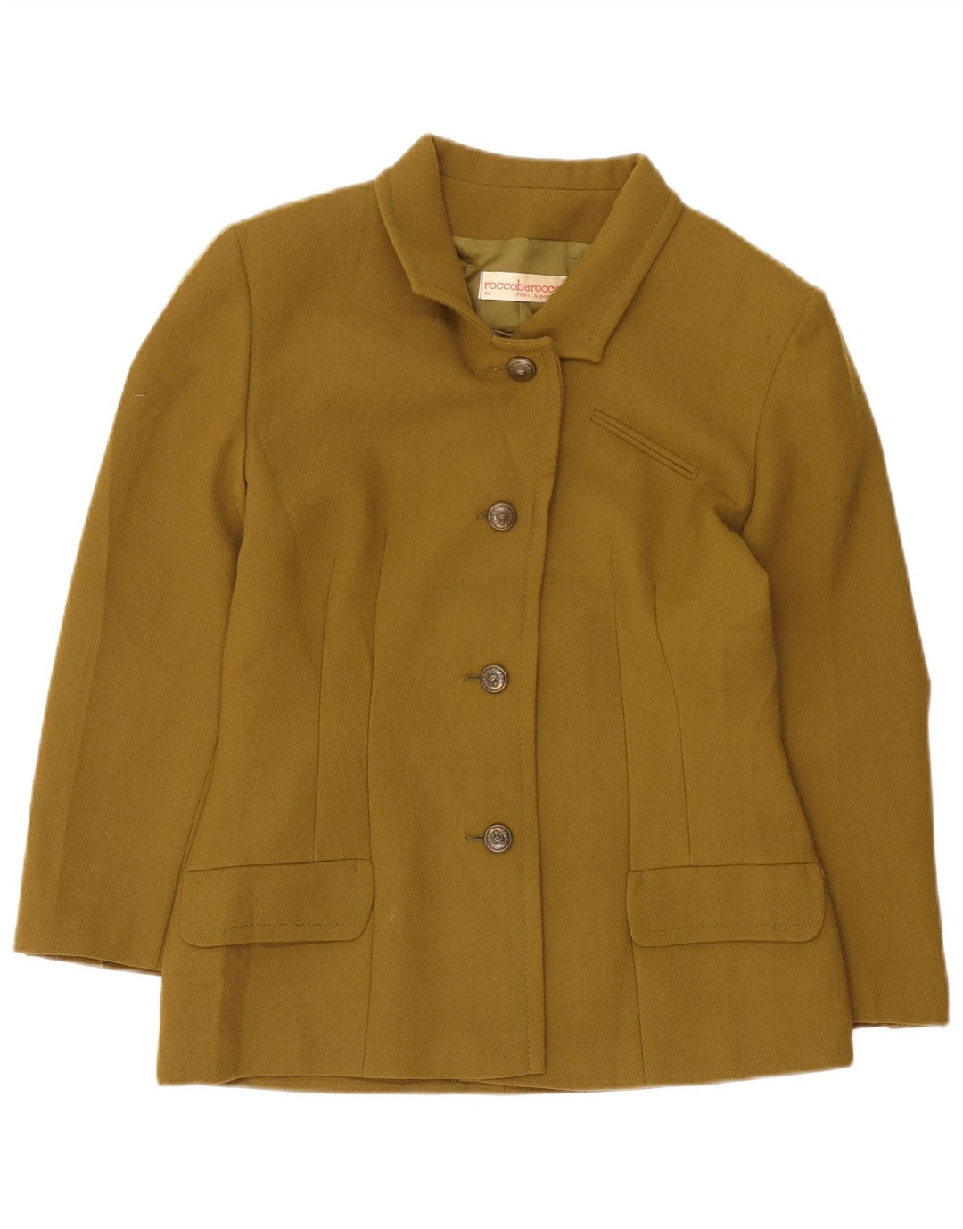 Giacca Blazer a 4 Bottoni da Donna Roccobarocco IT 44 Media Lana Kaki
