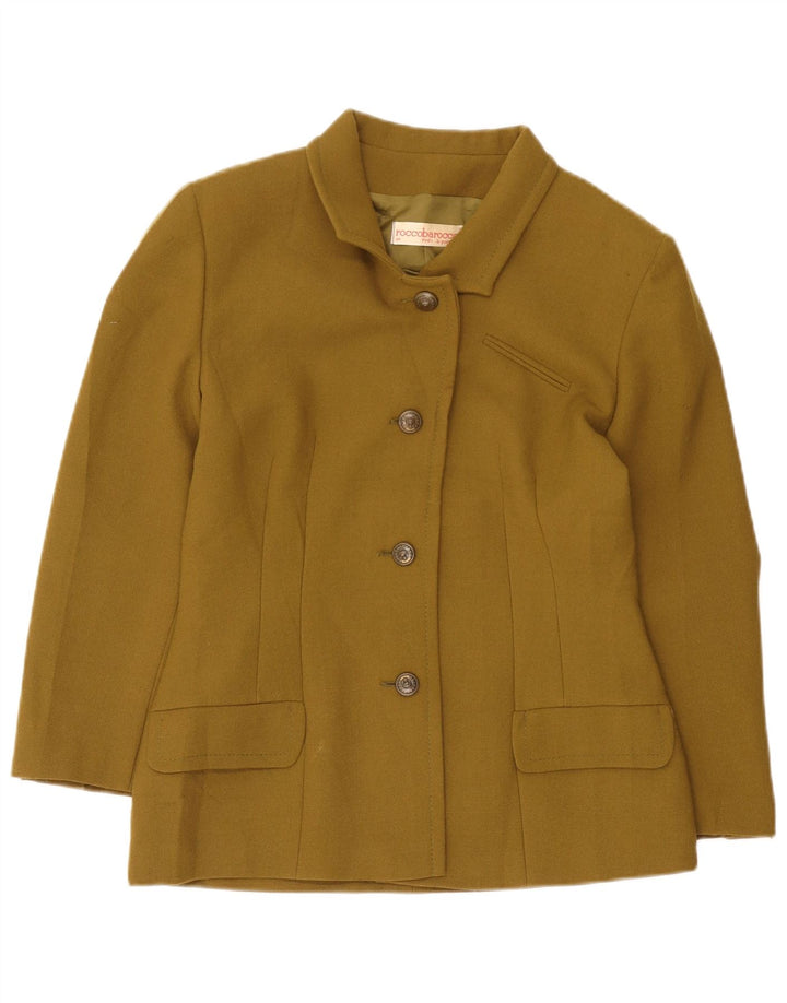 Giacca Blazer a 4 Bottoni da Donna Roccobarocco IT 44 Media Lana Kaki