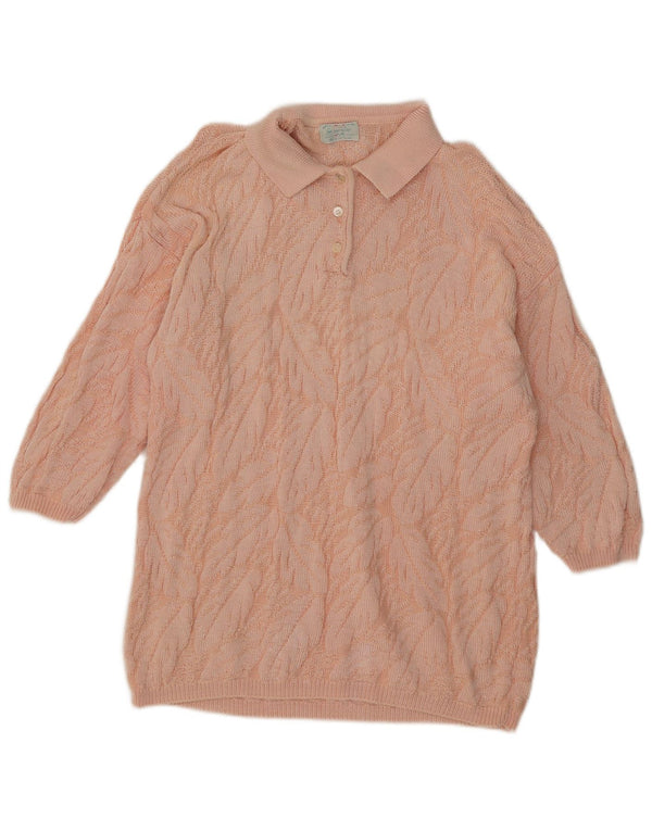 Maglione da donna a collo alto con motivo astratto Benetton IT 48 XL Rosa