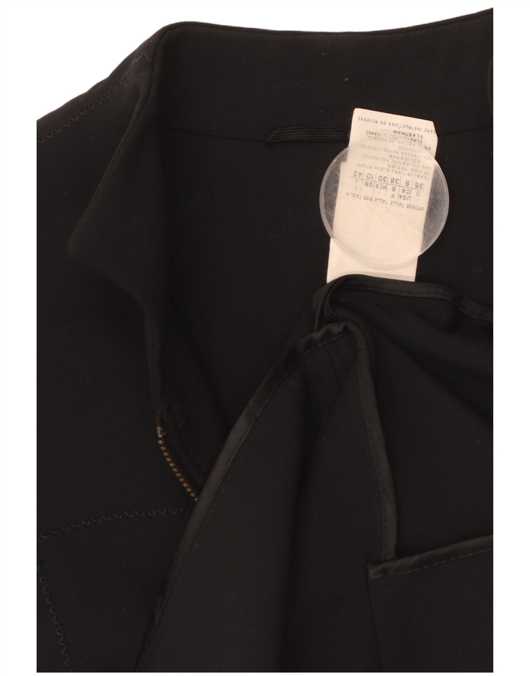 Giacca blazer da donna VINTAGE UK 10 piccola in poliestere nero