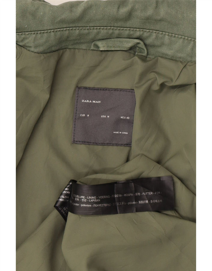 Giubbotto bomber da uomo Zara UK 38 Poliestere floreale verde medio