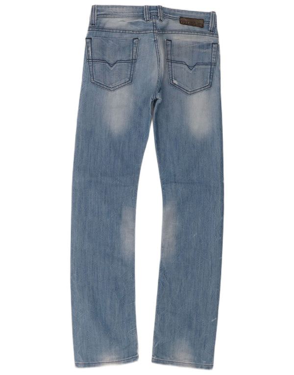 Jeans dritti Diesel da ragazzo Viking lavaggio acido 11-12 anni W28 L30 cotone blu