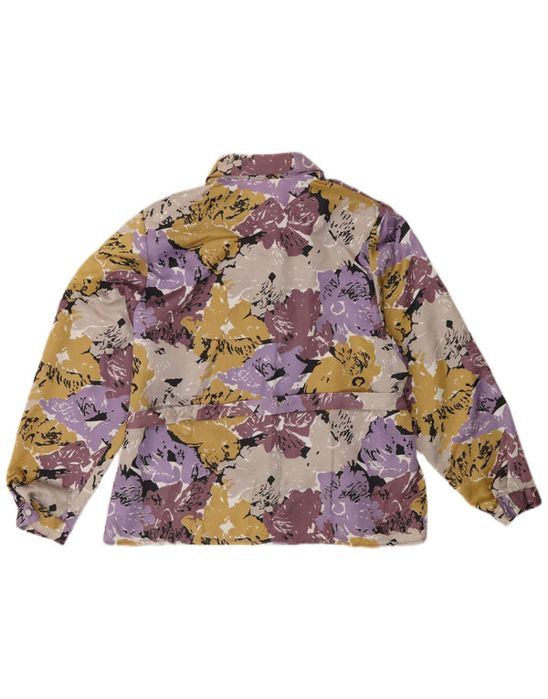 Camicia da donna vintage UK 16 grande floreale multicolore