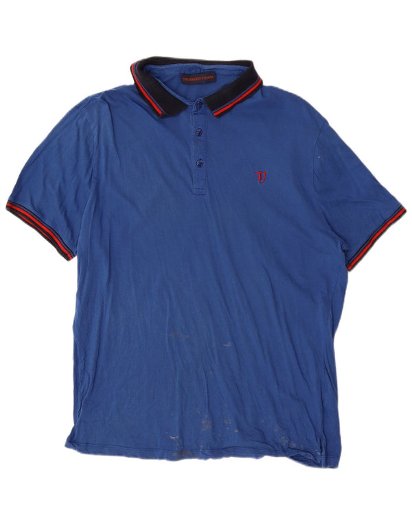 Polo Uomo Trussardi Jeans 2XL Blu Cotone