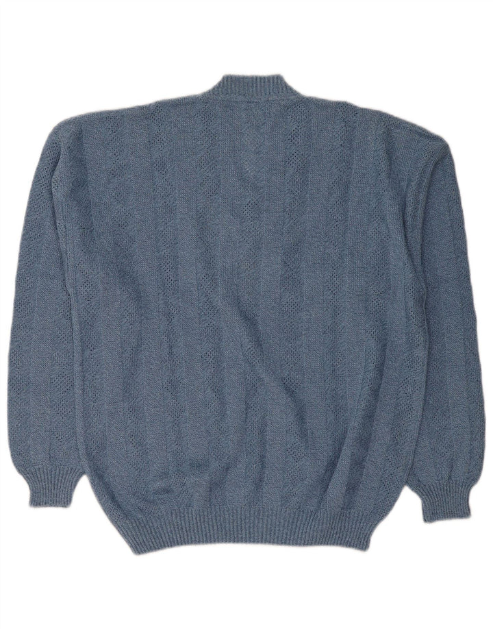 Maglione da donna con scollo a V Lasa IT 46/48 Large Blue Argyle/Diamond