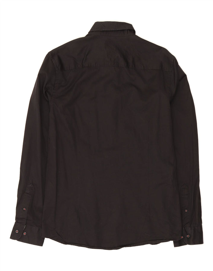 JACK & JONES Mens Tailored Shirt Medium Black Cotton Vintage Jack & Jones and Second-Hand Jack & Jones from Messina Hembry 
