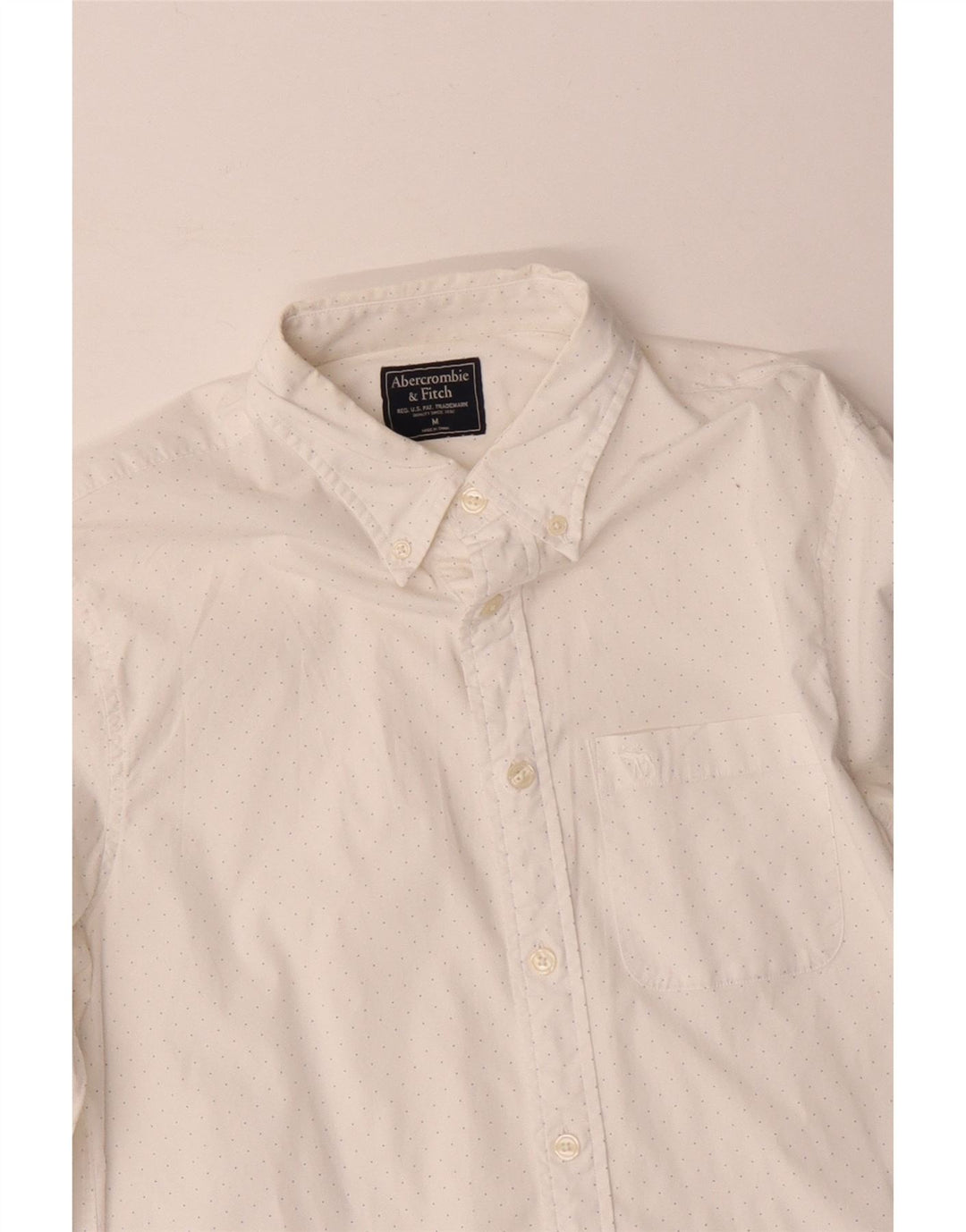 Camicia da uomo Abercrombie & Fitch bianca media maculata