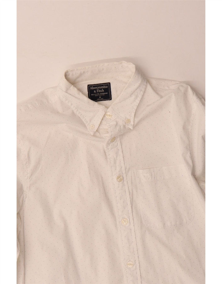 Camicia da uomo Abercrombie & Fitch bianca media maculata