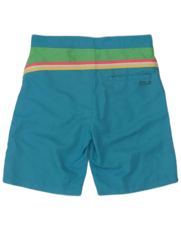 Pantaloncini da bagno da uomo Jack & Jones in poliestere color block blu medio