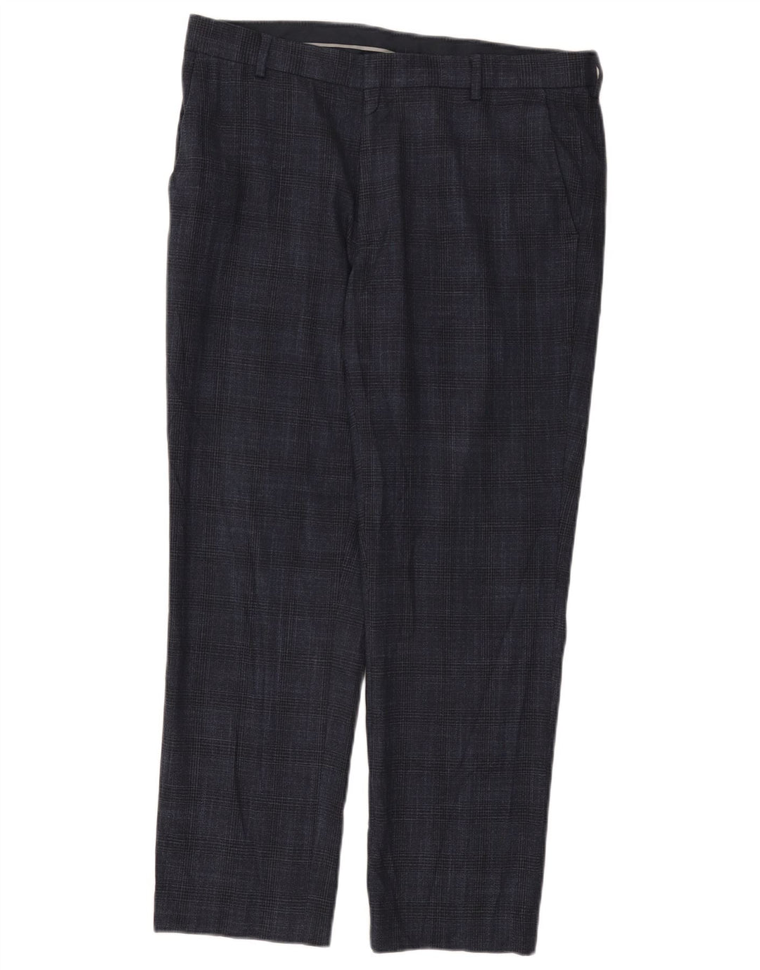 Pantaloni chino da uomo Marks & Spencer W34 L29 pied de poule blu navy