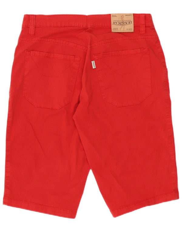 Jeckerson Pantaloncini di jeans a vita alta da donna medi W30 Rosso Cotone