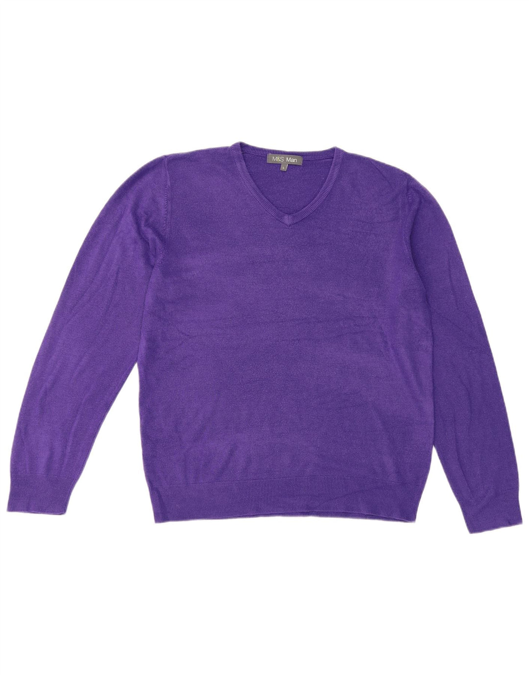 Maglione da uomo con scollo a V Marks & Spencer grande acrilico viola
