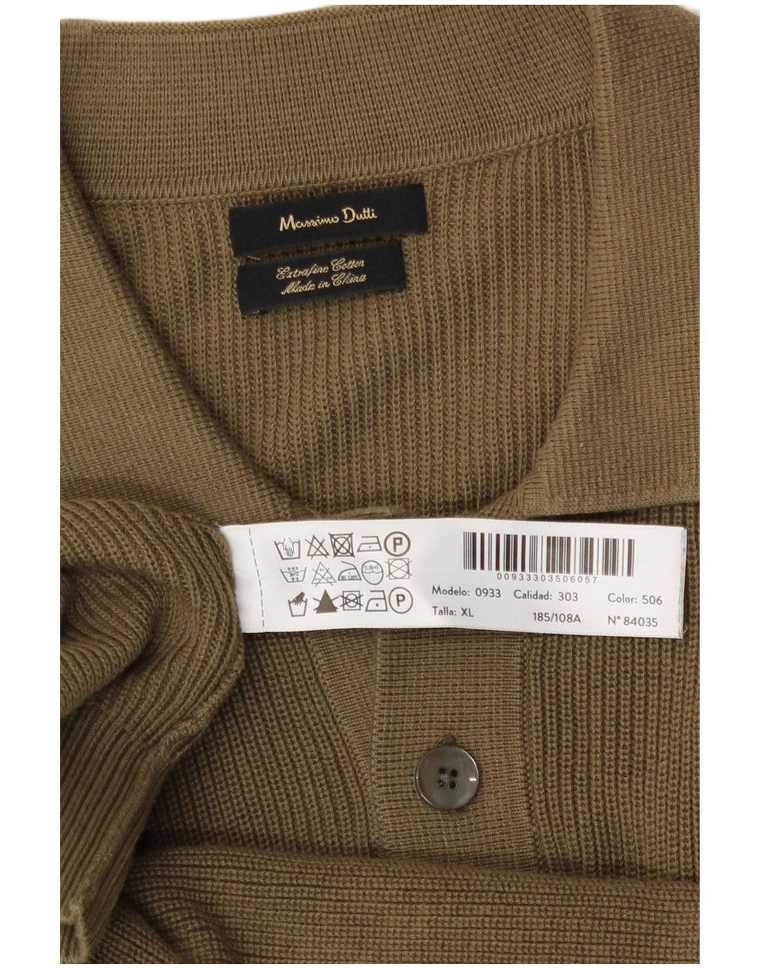 Massimo Dutti Maglione da uomo con collo alto XL in cotone kaki