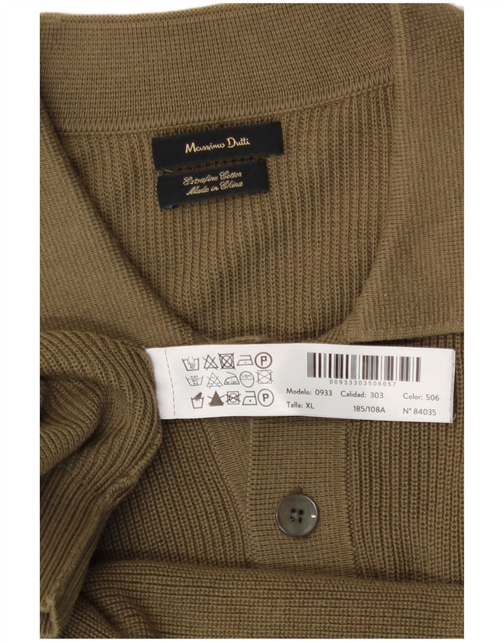 Massimo Dutti Maglione da uomo con collo alto XL in cotone kaki