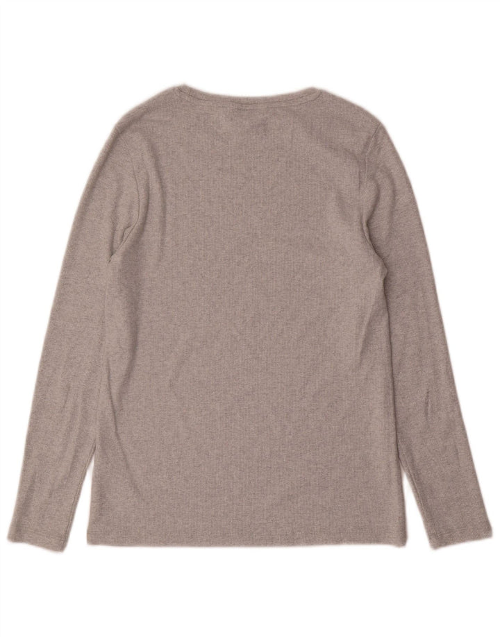 Marks & Spencer Top da donna a maniche lunghe UK 14 Cotone grigio medio