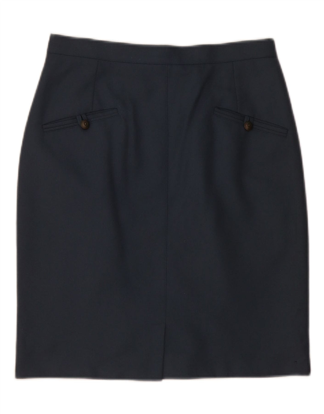 Gonna a tubino da donna VINTAGE media W28 blu navy in lana