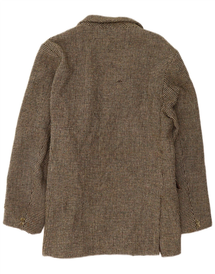 Harris Tweed Giacca blazer a 3 bottoni da uomo UK 40 Lana nuova a quadri marroni grandi