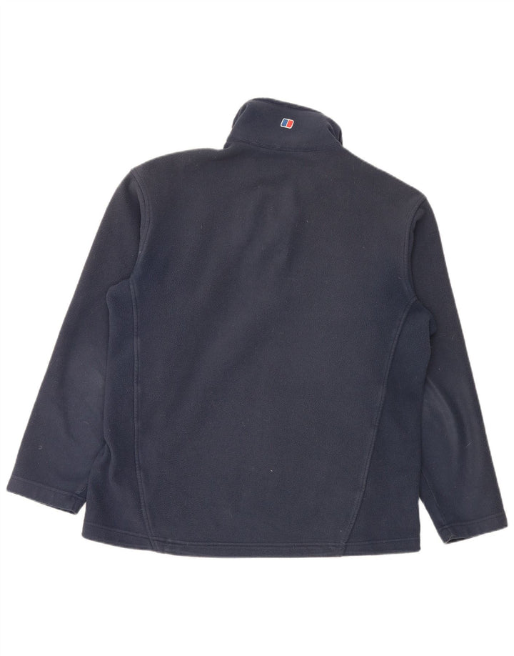 Maglione in pile da uomo Berghaus con zip e collo grande in poliestere blu navy