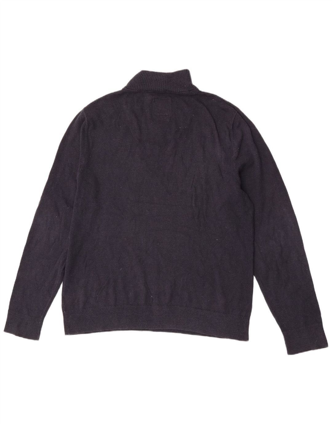 Maglione da uomo con collo con zip Fat Face, grande cotone blu navy
