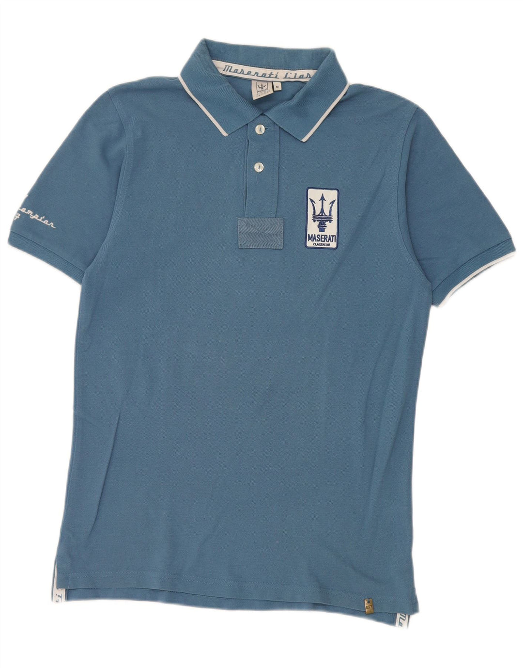 Polo grafica da uomo Maserati in cotone blu medio
