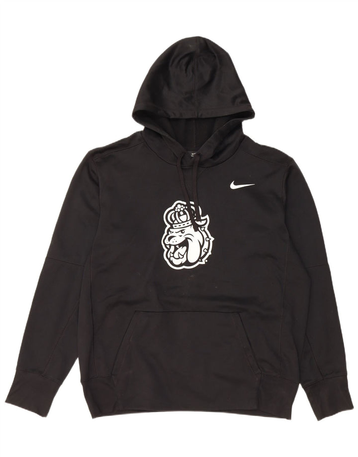 NIKE Felpa con cappuccio grafica Dri Fit da uomo, grande, in poliestere nero