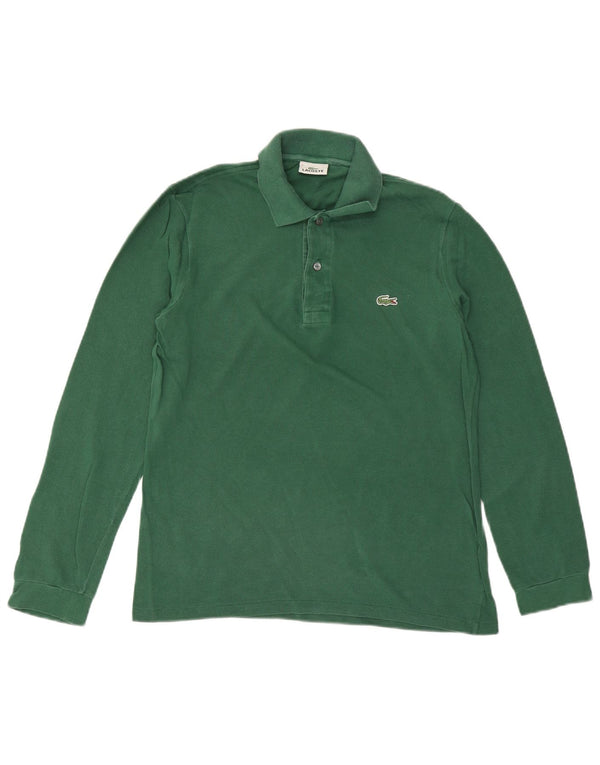 Polo LACOSTE da uomo a maniche lunghe taglia 3 piccola in cotone verde