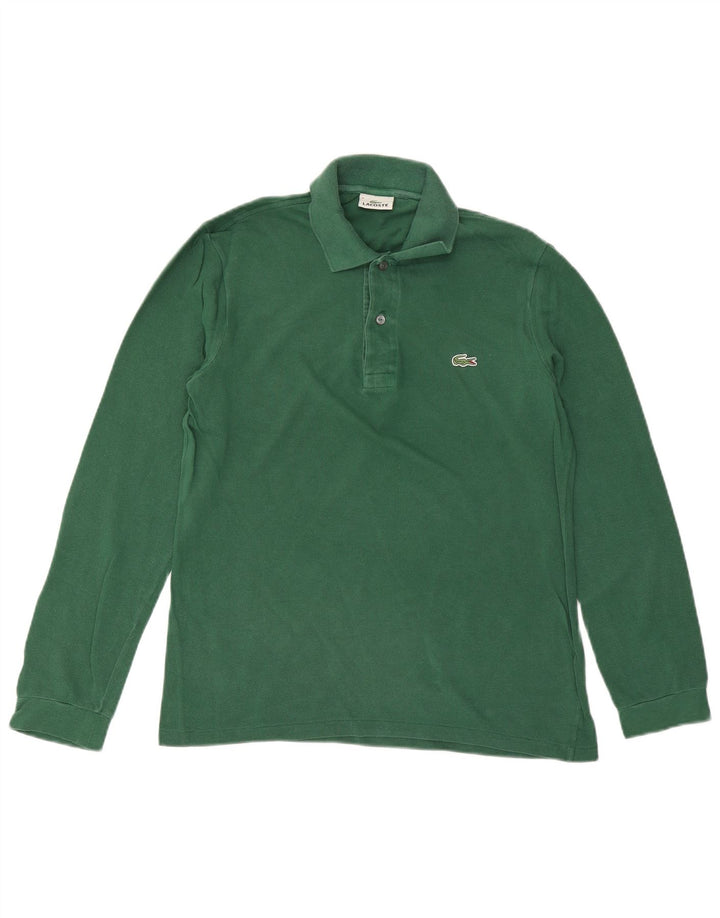 Polo LACOSTE da uomo a maniche lunghe taglia 3 piccola in cotone verde