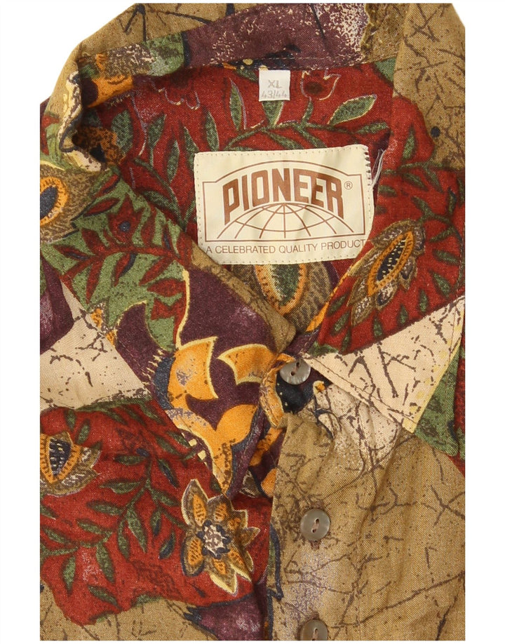 Camicia da uomo Pioneer Taglia 43/44 XL Patchwork multicolore