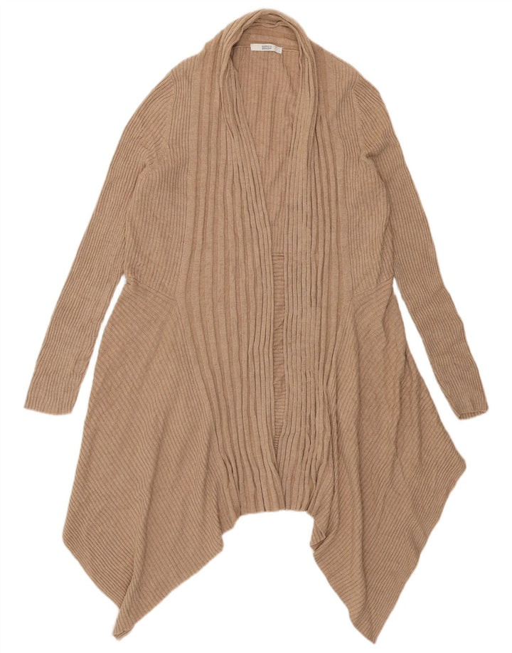 Maglione cardigan aperto asimmetrico da donna Marks & Spencer UK 16 Large Beige