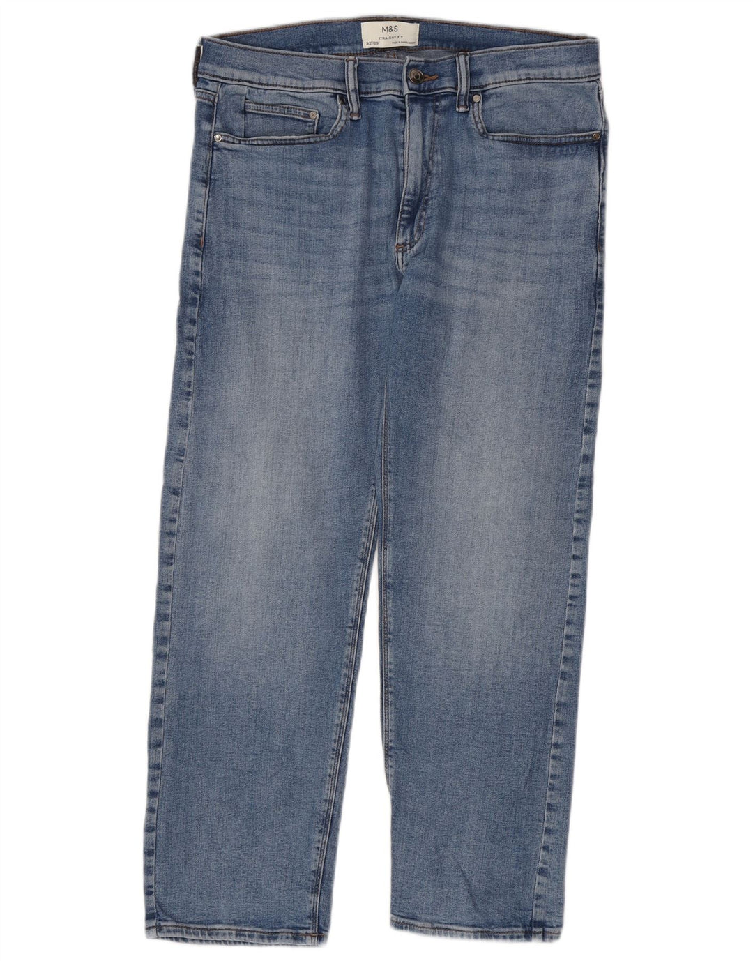 Jeans dritti da uomo Marks & Spencer W32 L29 cotone blu