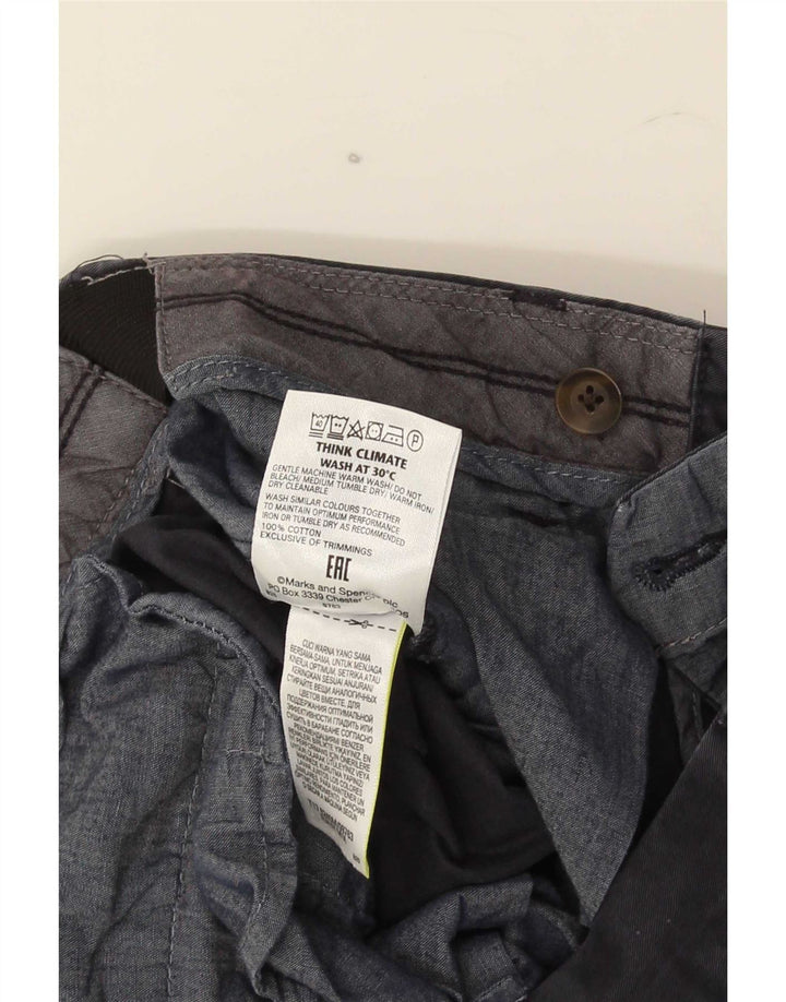 Pantaloni chino regolari da uomo Marks & Spencer W34 L29 cotone blu navy