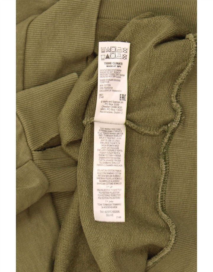 Felpa da donna Marks & Spencer UK 16 grande cotone kaki